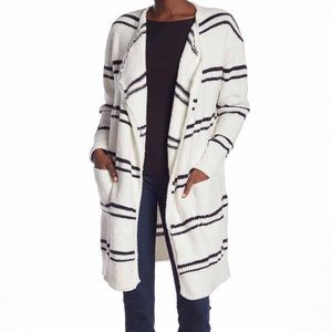 NWT white/navy drape front sweater!